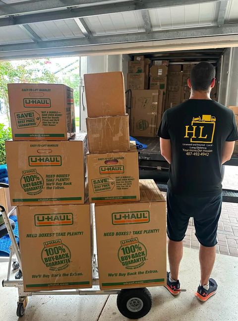 Heavy Lifters mover loading boxes into the truck
