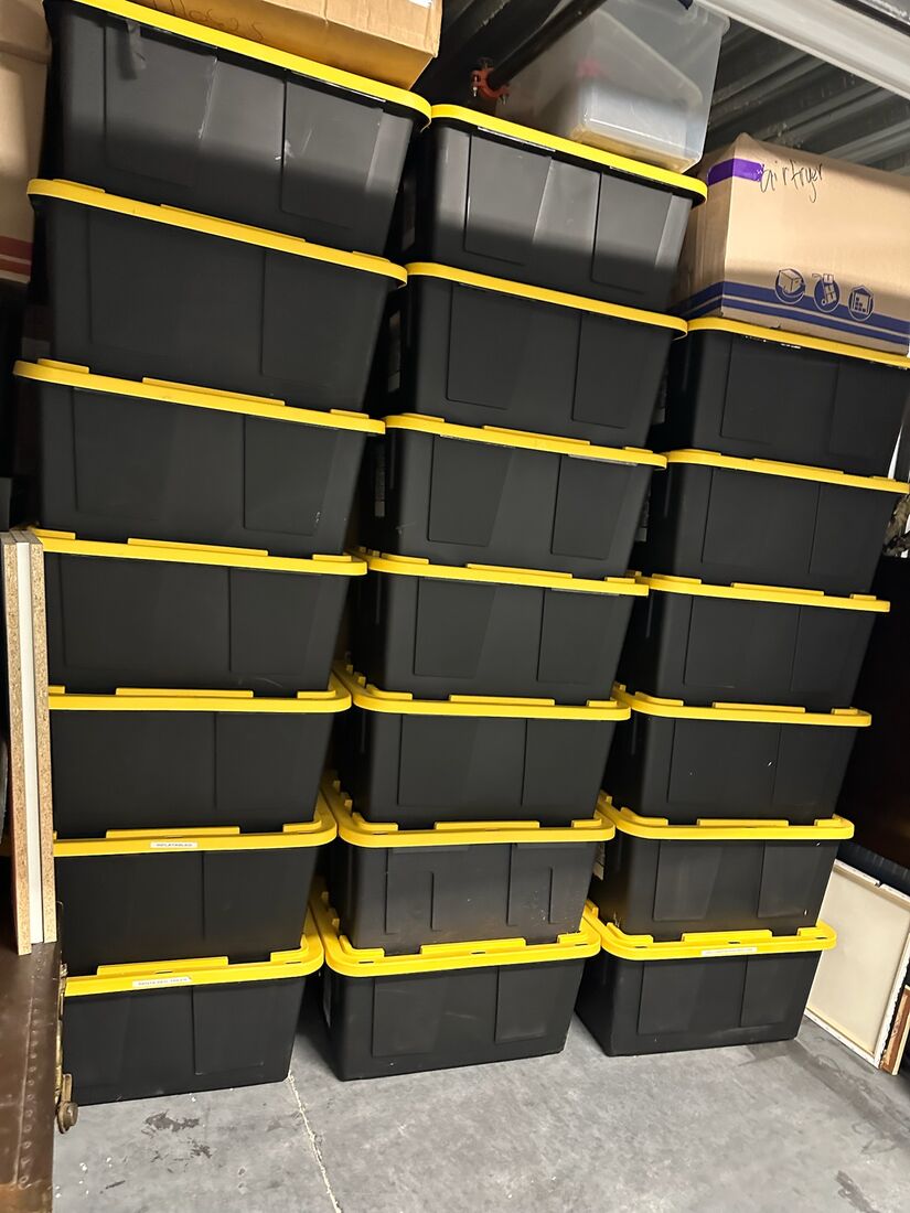 Securely stacked and strapped moving crates by Heavy Lifters — movers serving St. Augustine, FL